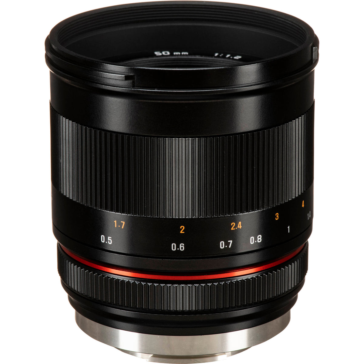 Lente Rokinon 50mm f/1.2 (Negro) - vista lateral
