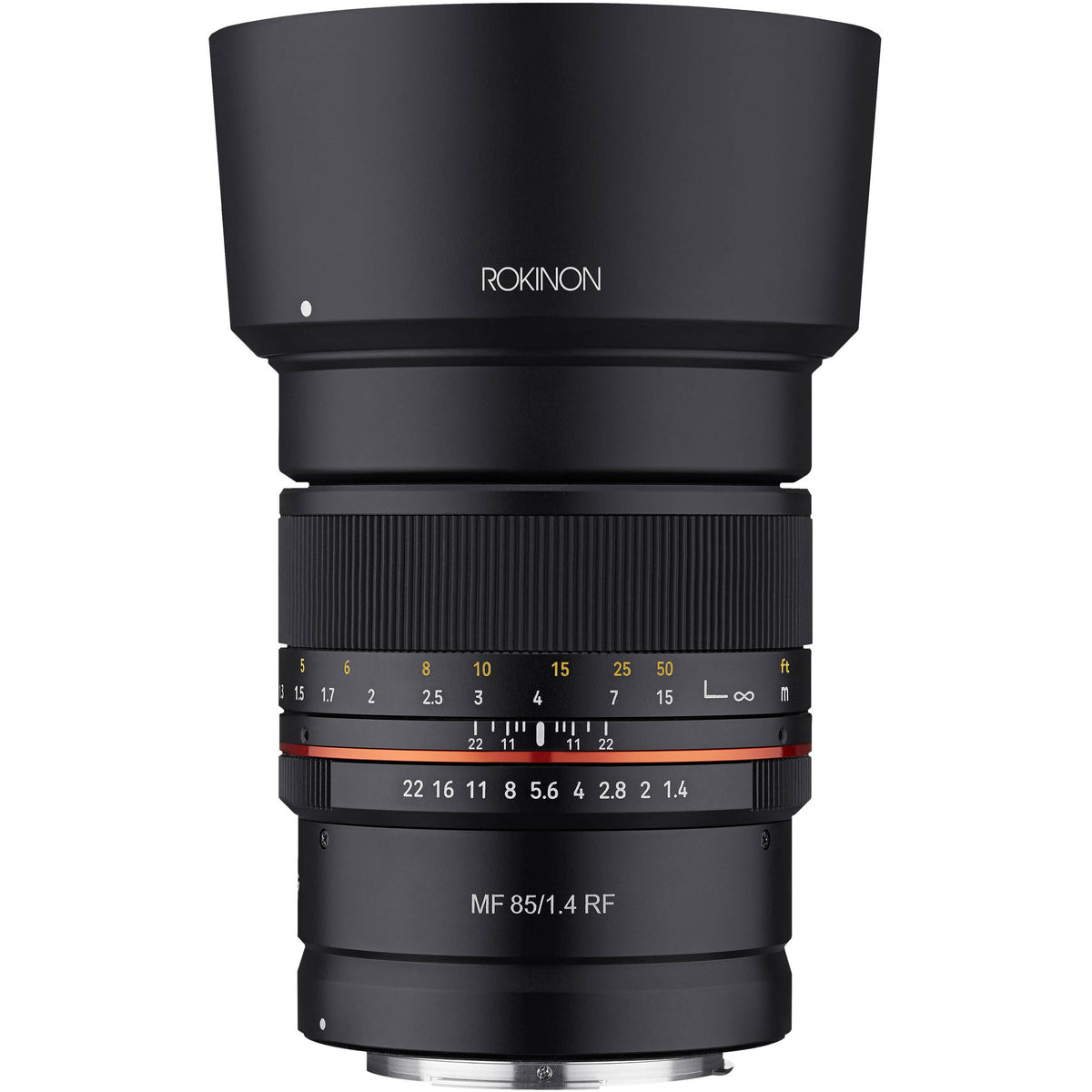 Lente Rokinon 85mm f/1.4 - vista frontal