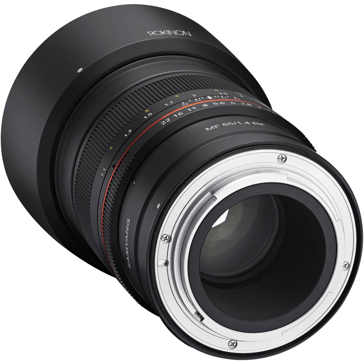 Lente Rokinon 85mm f/1.4 - vista lateral