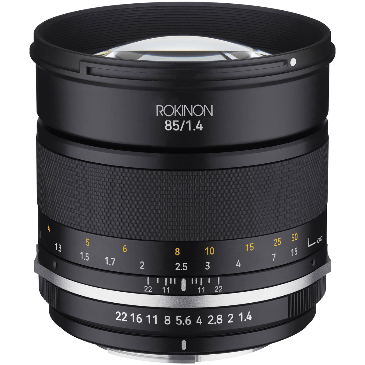 Lente Rokinon 85mm f/1.4 Series II - vista lateral