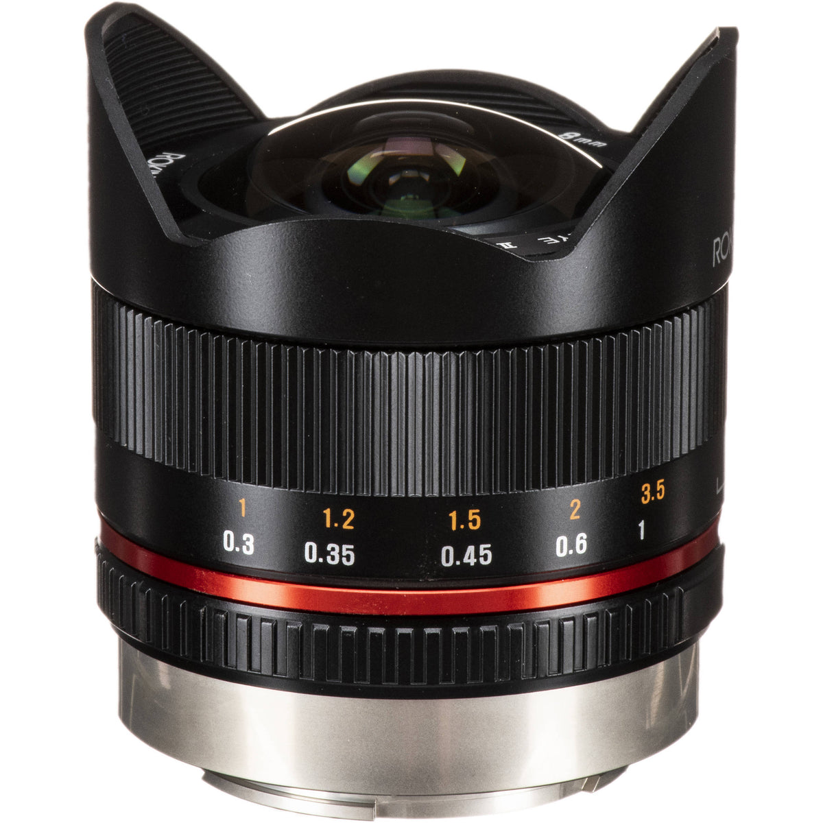 Lente Rokinon 8mm f/2.8 UMC Fisheye II (Negro) - vista lateral