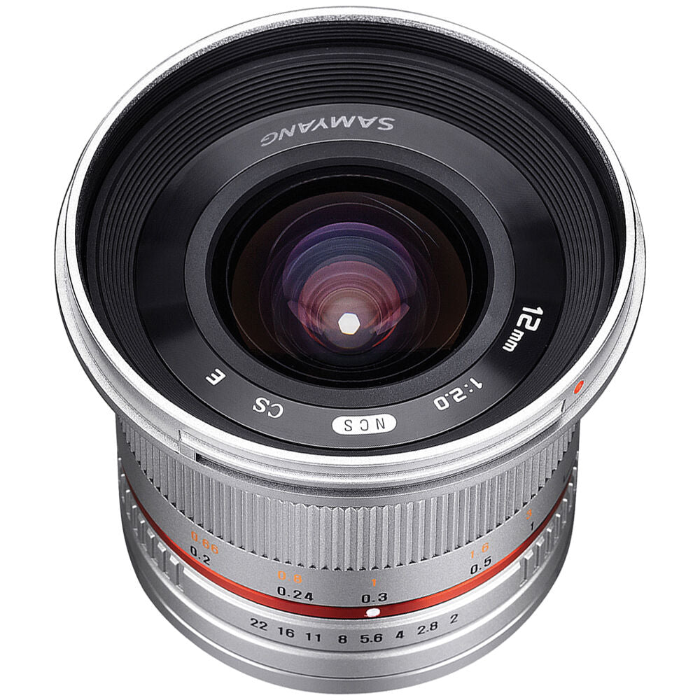 Lente Samyang 12mm f/2.0 NCS (Plateado) - vista principal