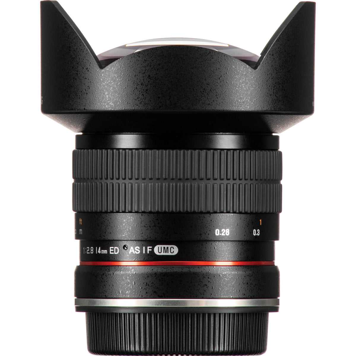 Lente Samyang 14mm f/2.8 ED AS IF UMC - contenido de la caja