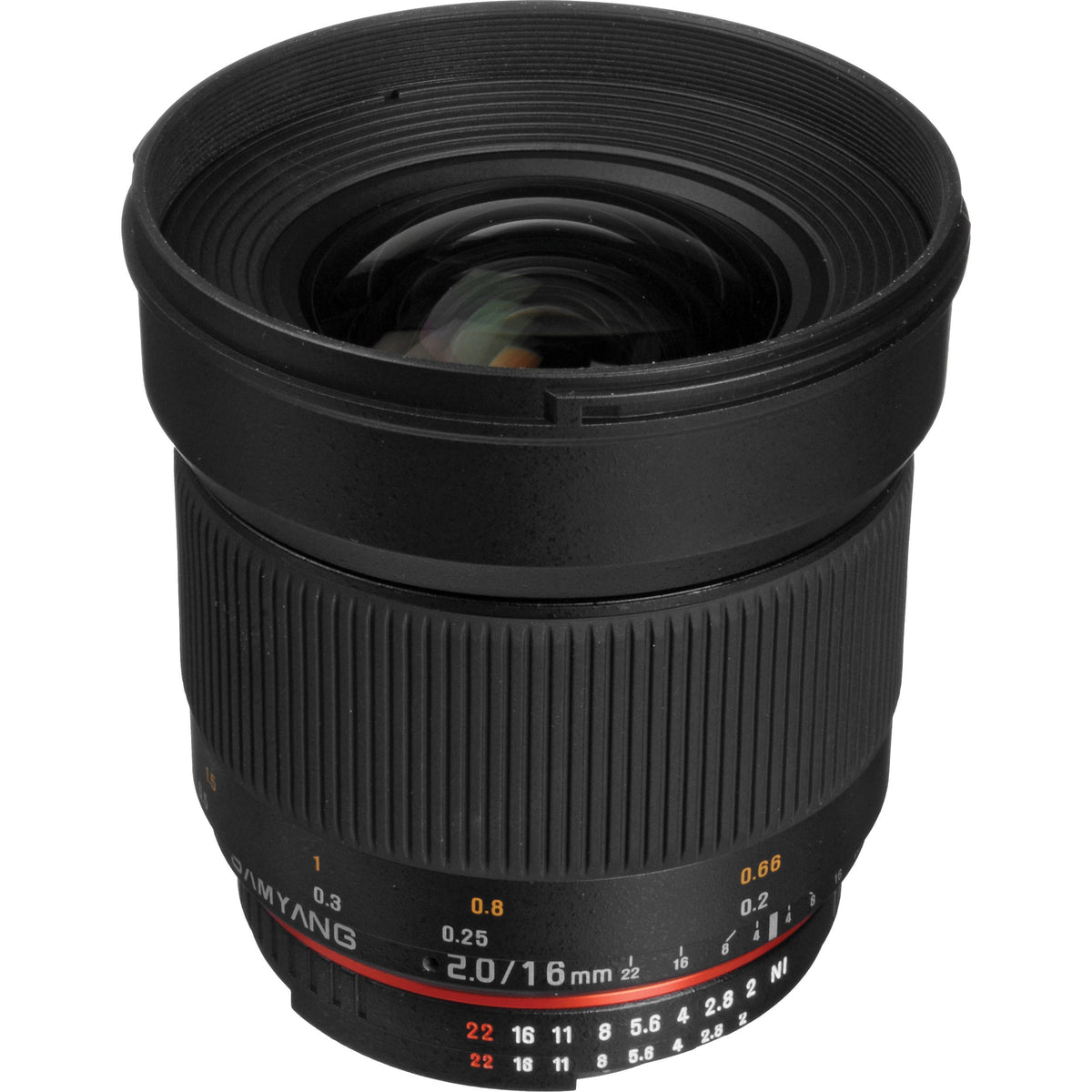 Lente Samyang 16mm f/2.0 ED AS UMC CS - vista frontal