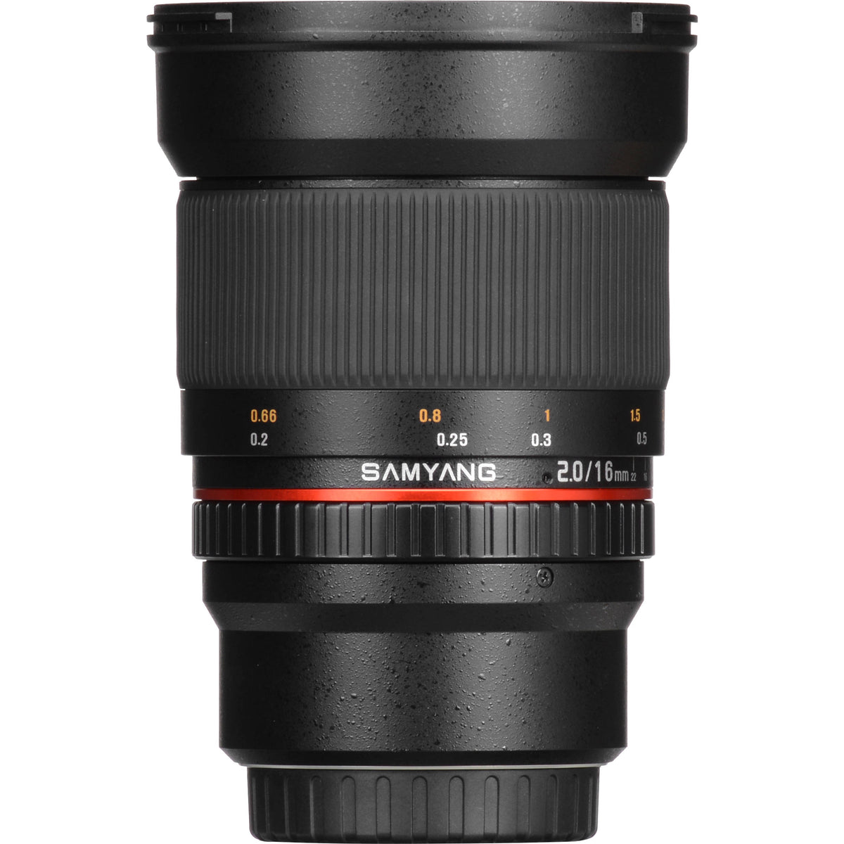 Lente Samyang 16mm f/2.0 ED AS UMC CS - contenido de la caja