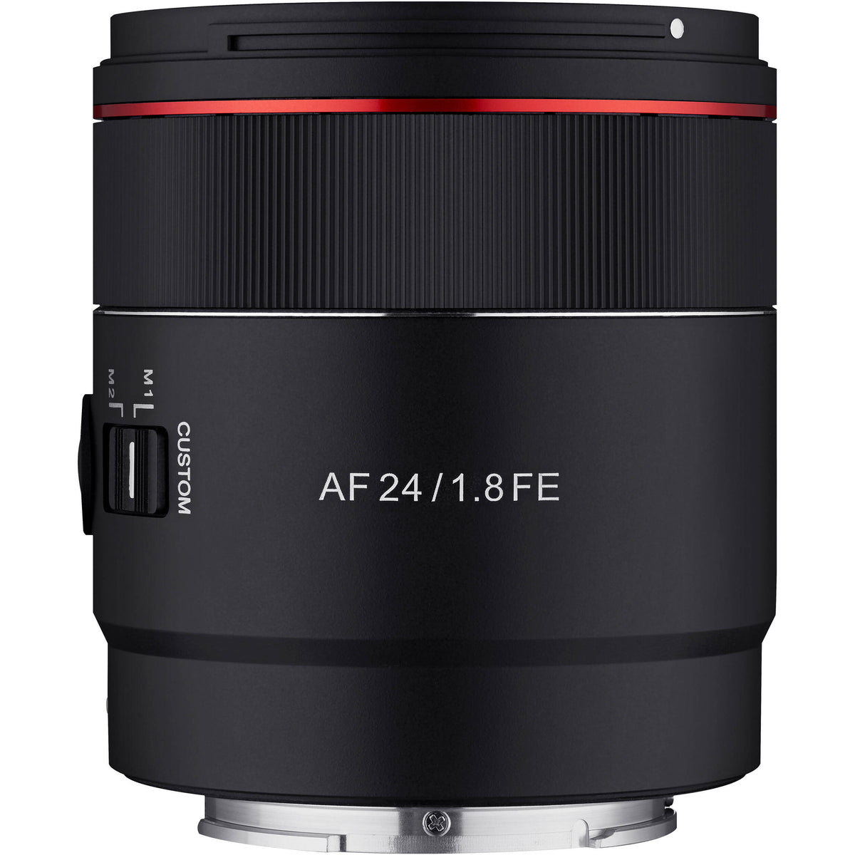 Lente Samyang 24mm f/1.8 AF Compact - vista lateral
