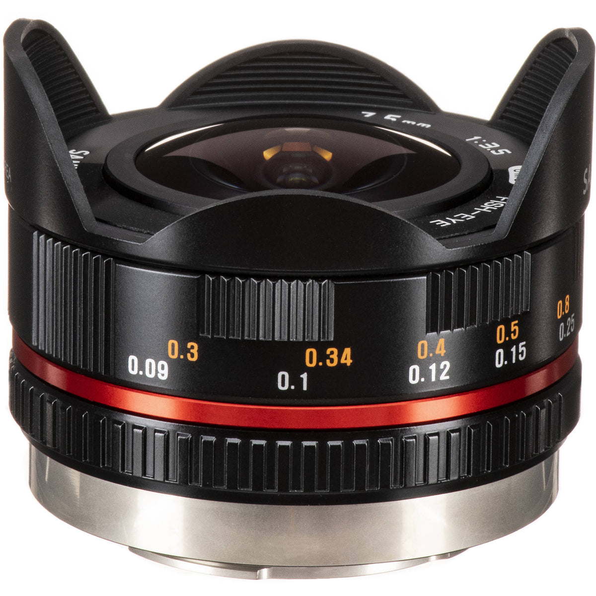 Lente Samyang 7.5mm f/3.5 UMC Fisheye - Negro - vista lateral