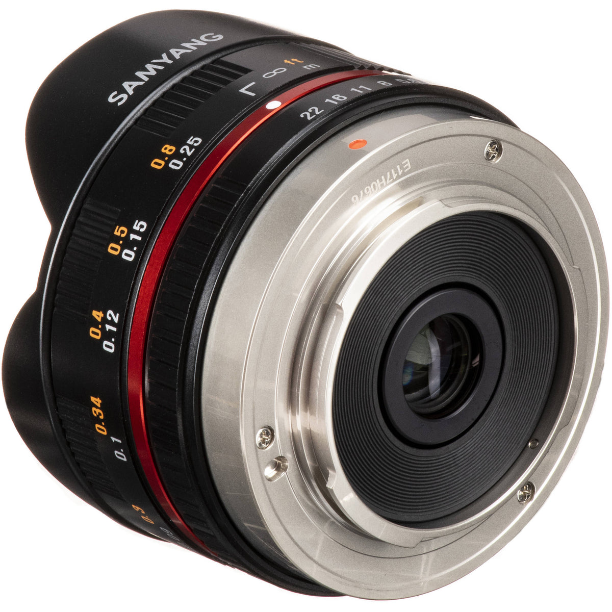 Lente Samyang 7.5mm f/3.5 UMC Fisheye - Negro - detalle