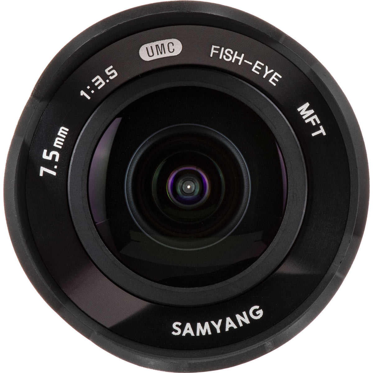 Lente Samyang 7.5mm f/3.5 UMC Fisheye - Plateado - puertos y conexiones