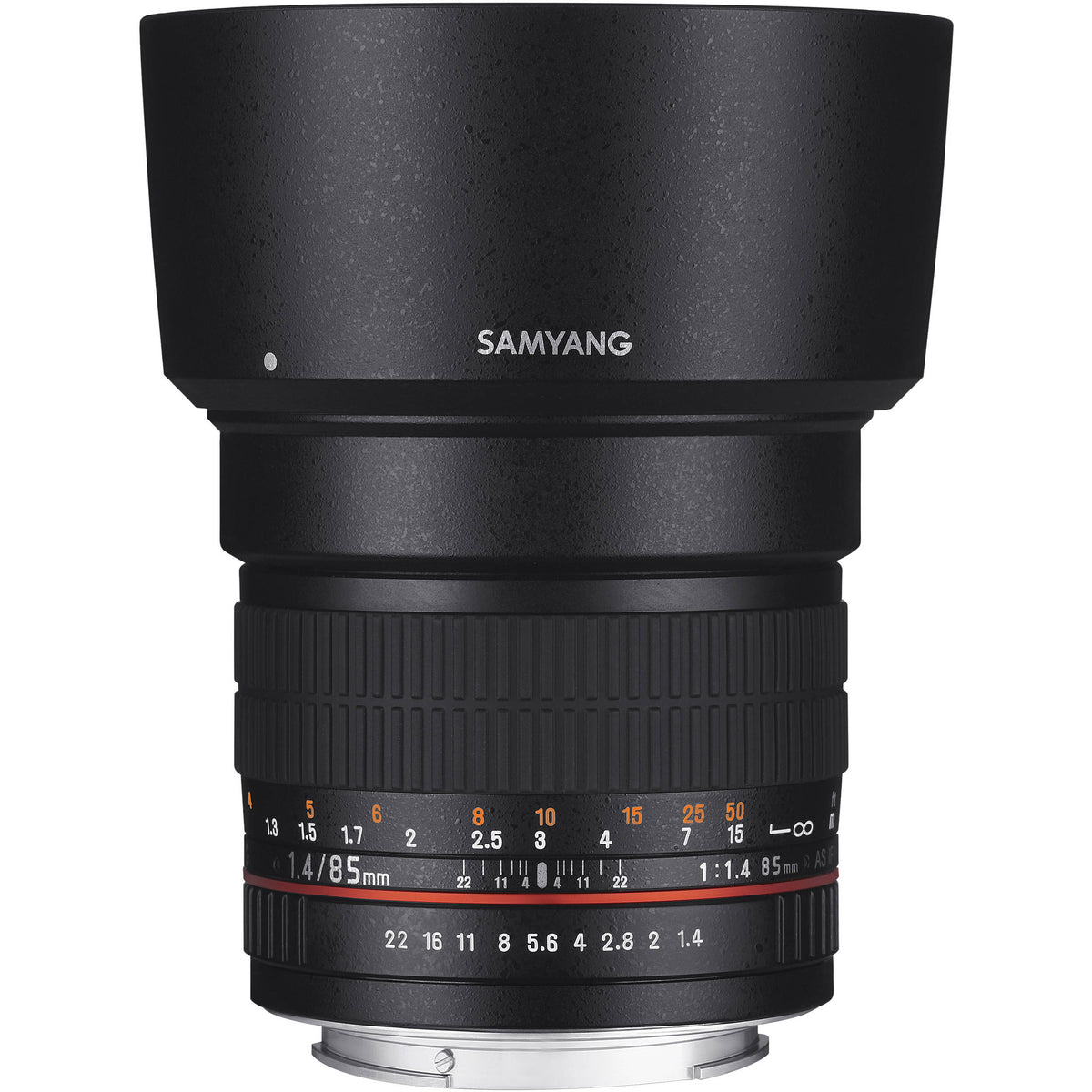 Lente Samyang 85mm f/1.4 Aspherical para Canon - vista trasera