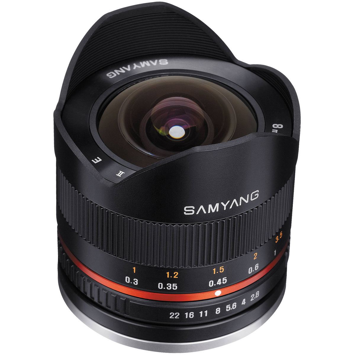 Lente Samyang 8mm f/2.8 Fisheye - vista principal