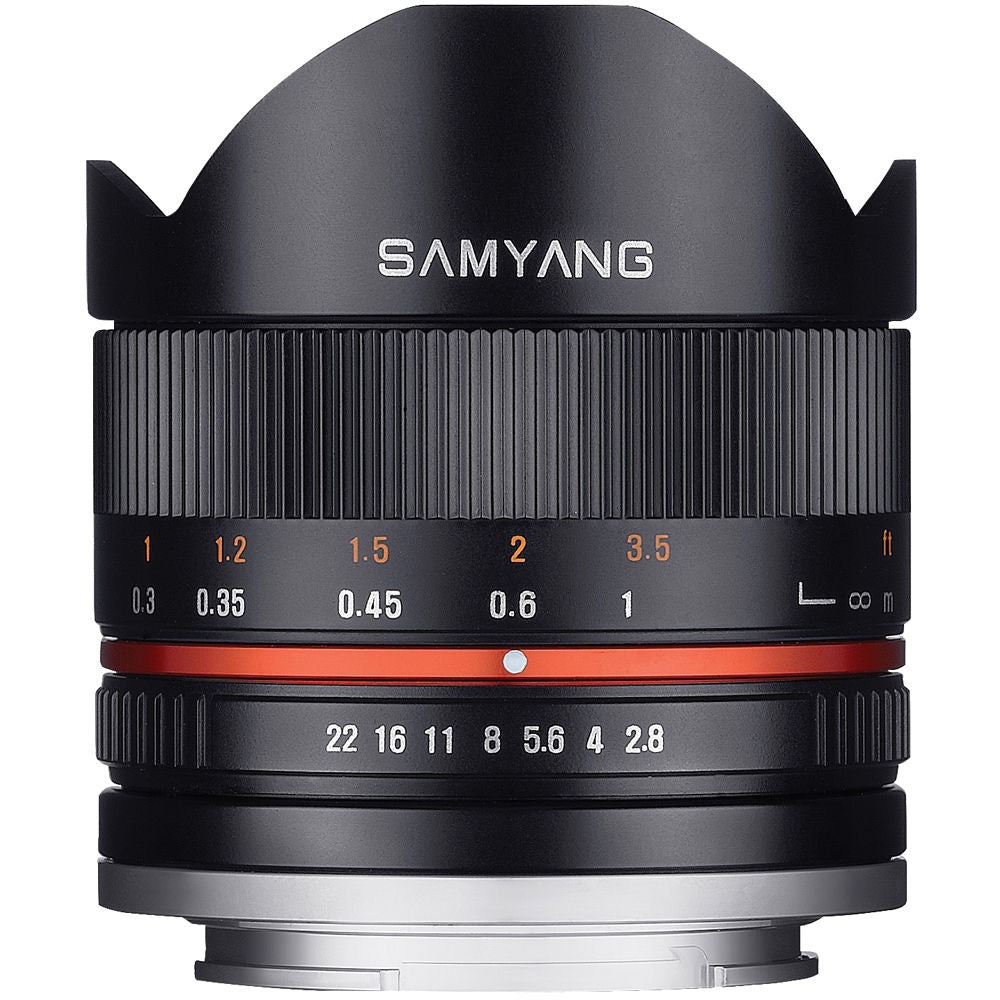 Lente Samyang 8mm f/2.8 Fisheye II - vista lateral