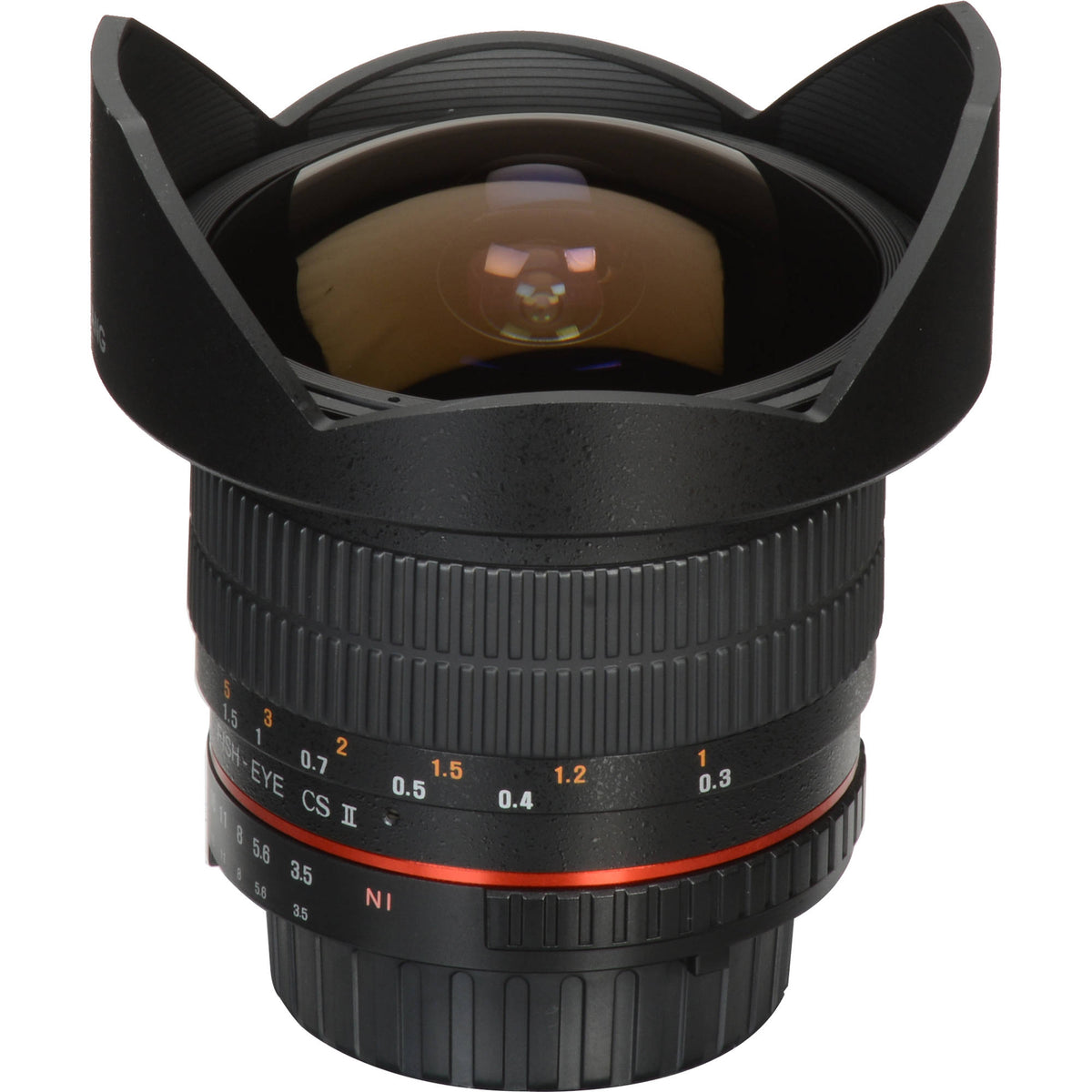 Lente Samyang 8mm f/3.5 HD Fisheye con parasol desmontable - en uso