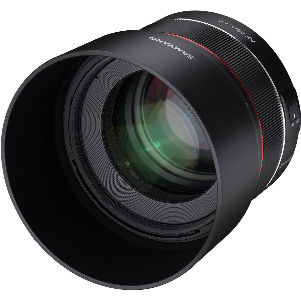 Lente Samyang AF 85mm f/1.4 F - vista lateral
