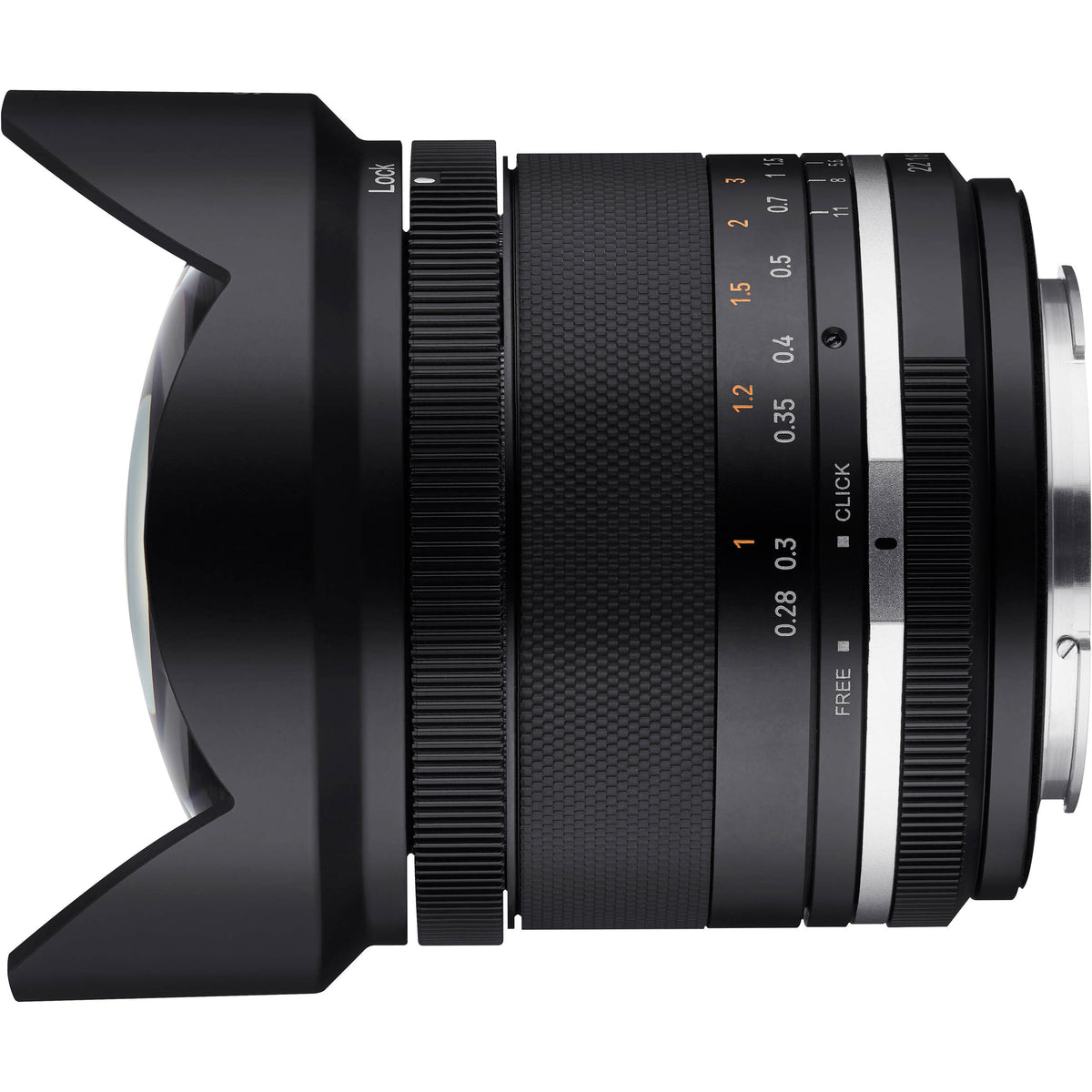 Lente Samyang MF 14mm f/2.8 WS Mk2 - vista frontal