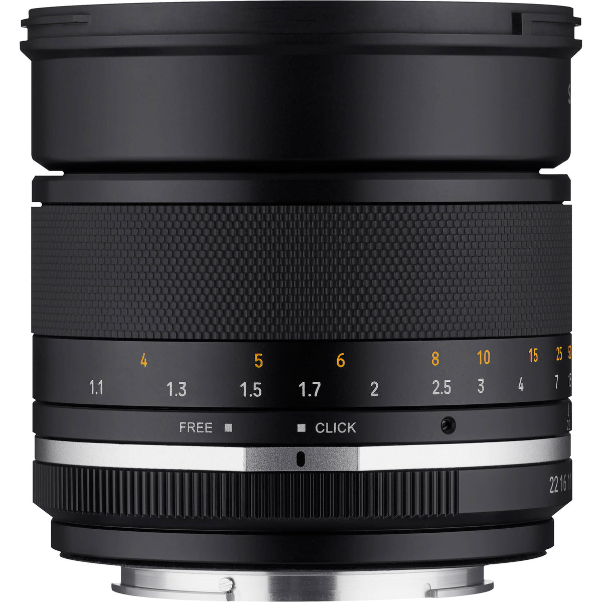 Lente Samyang MF 85mm f/1.4 WS Mk2 - vista frontal