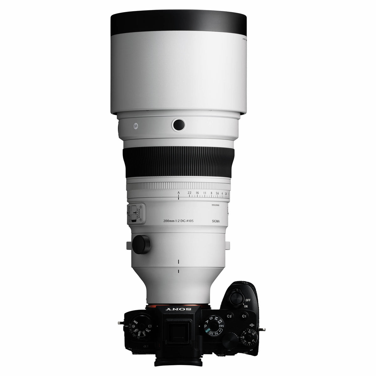 Lente Sigma 200mm f/2 DG OS Sports - vista lateral