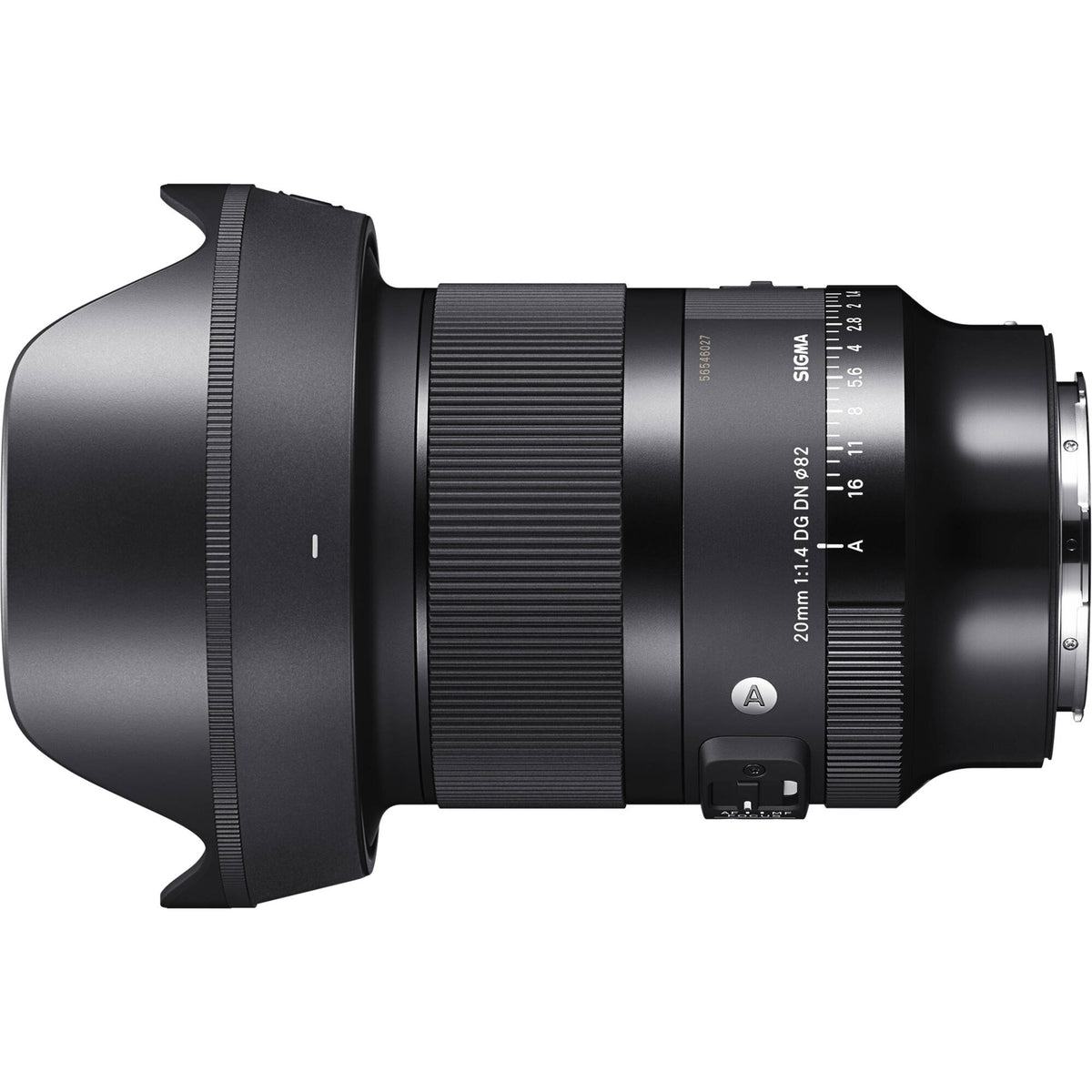 Lente Sigma 20mm f/1.4 DG DN Art - vista lateral