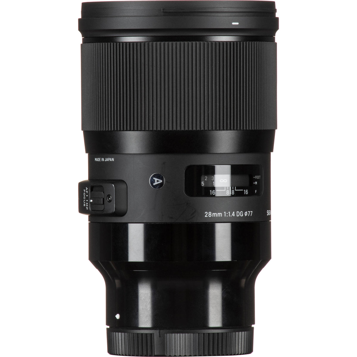 Lente Sigma 28mm f/1.4 DG HSM Art - contenido de la caja