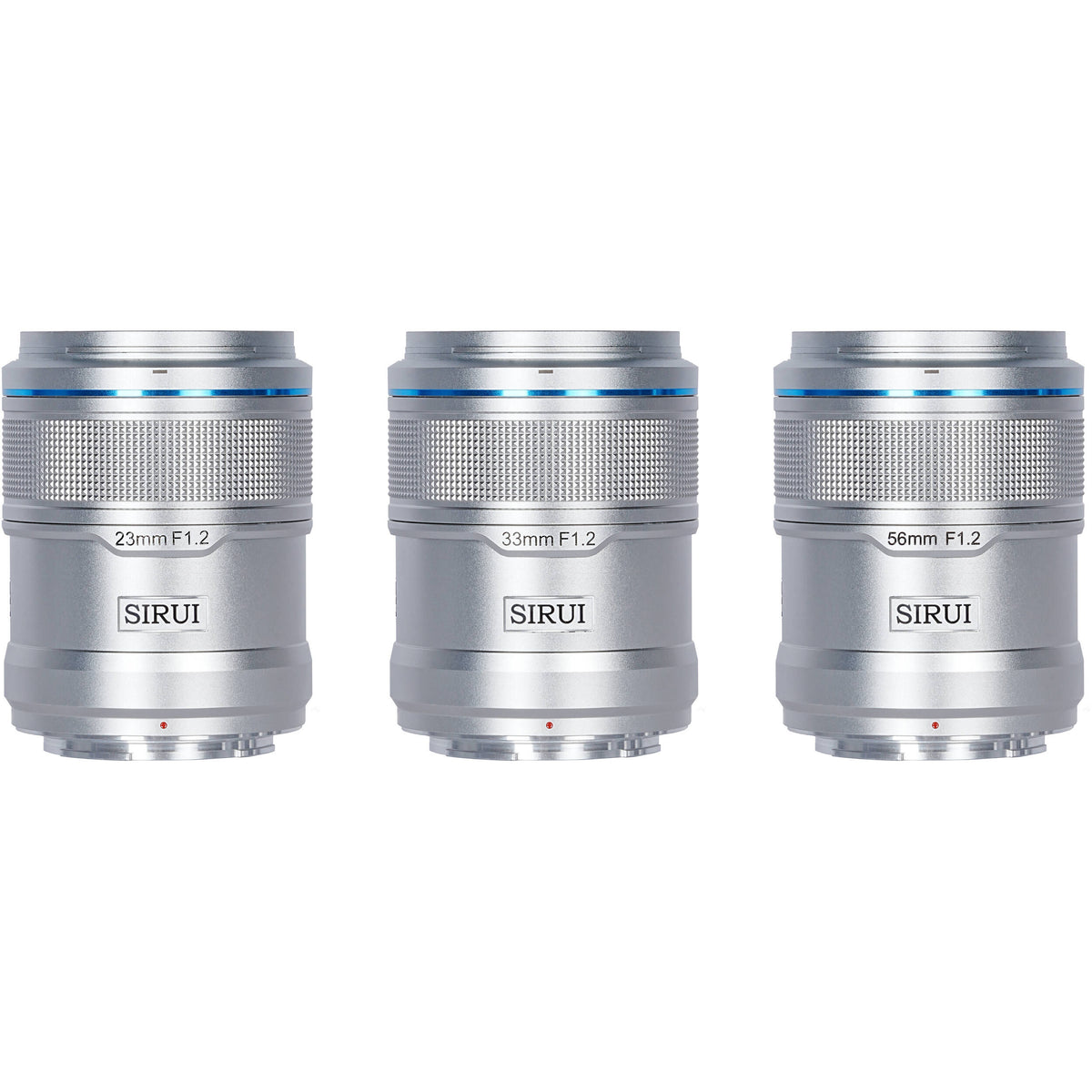 Lente Sirui Sniper f/1.2 Autofocus 3- Kit (Plateado) - vista frontal