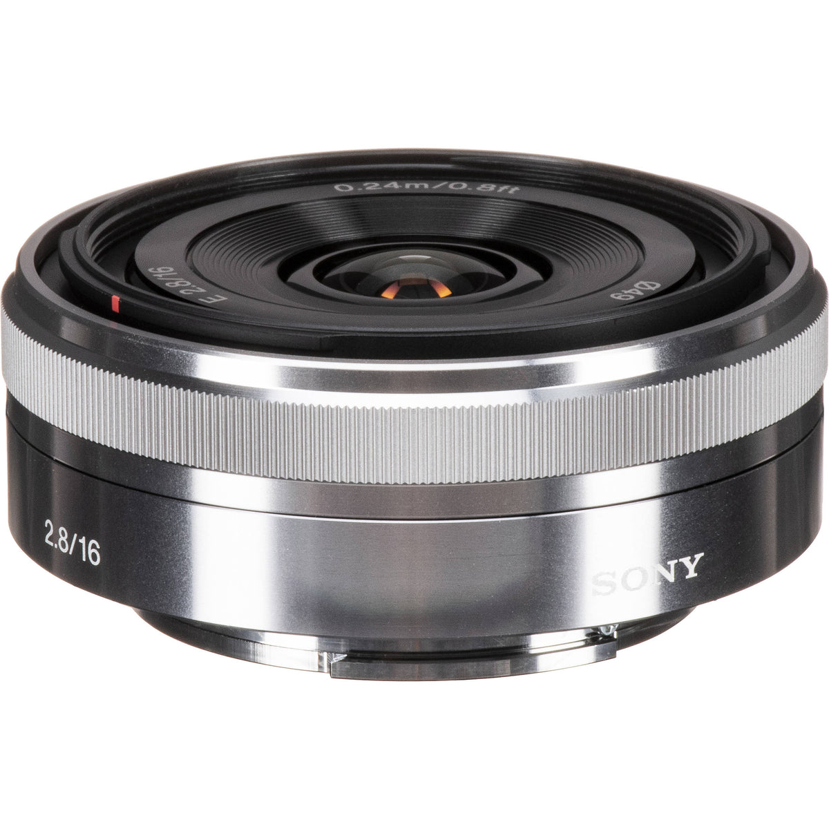 Lente Sony E 16mm f/2.8 - vista frontal