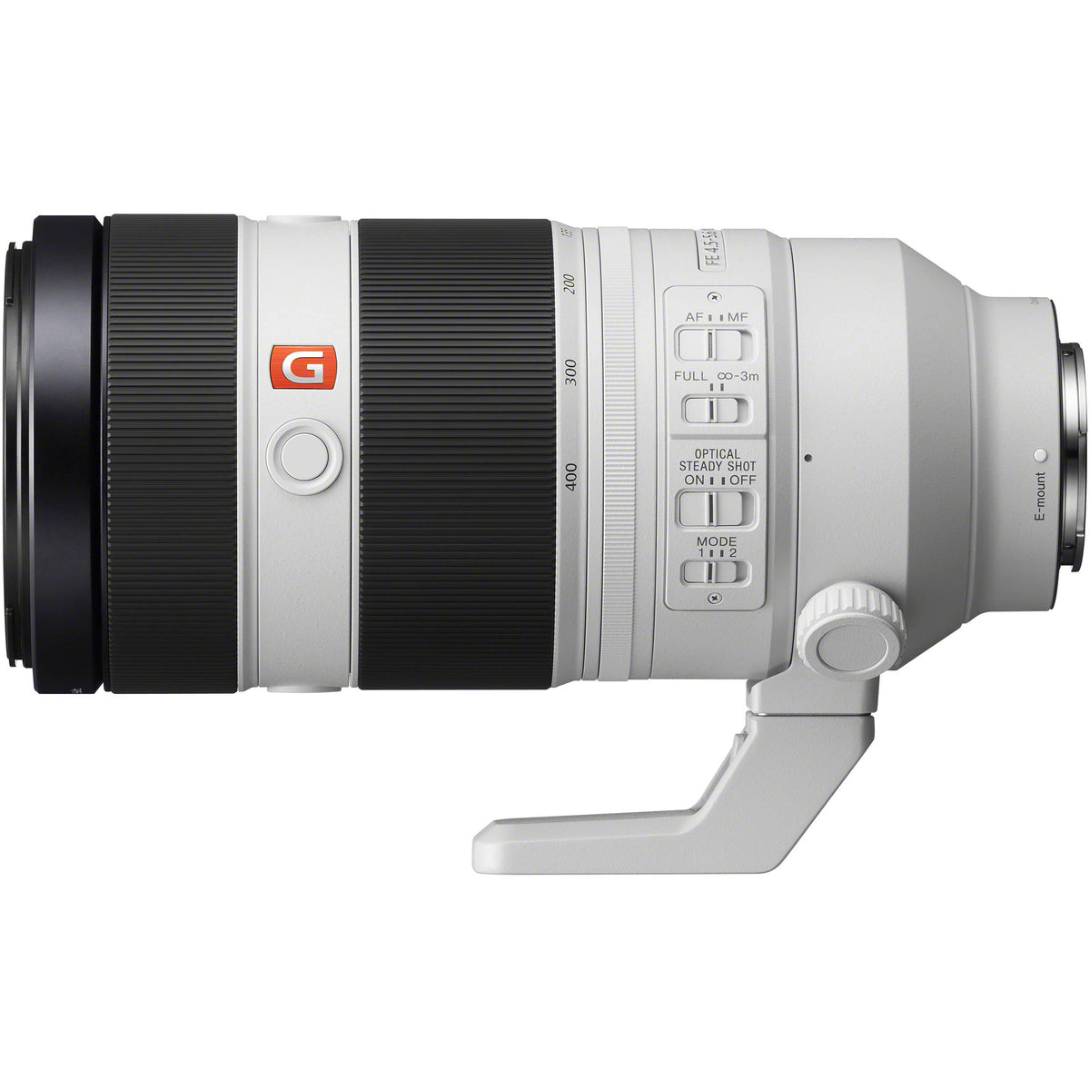 Lente Sony FE 100-400mm f/4.5-5.6 GM OSS - vista frontal
