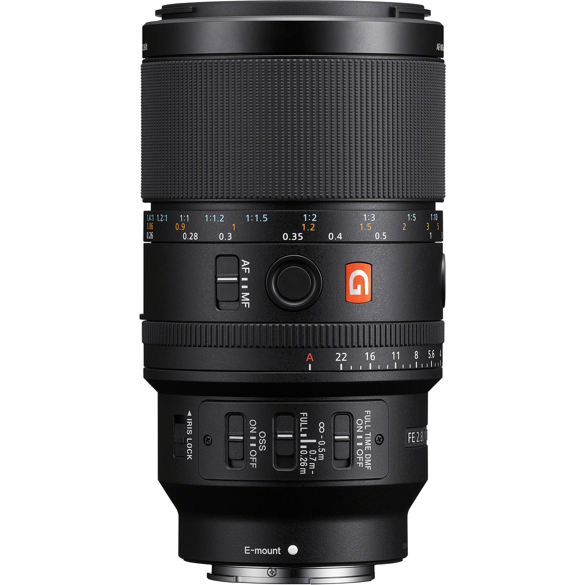 Lente Sony FE 100mm f/2.8 Macro GM - vista lateral