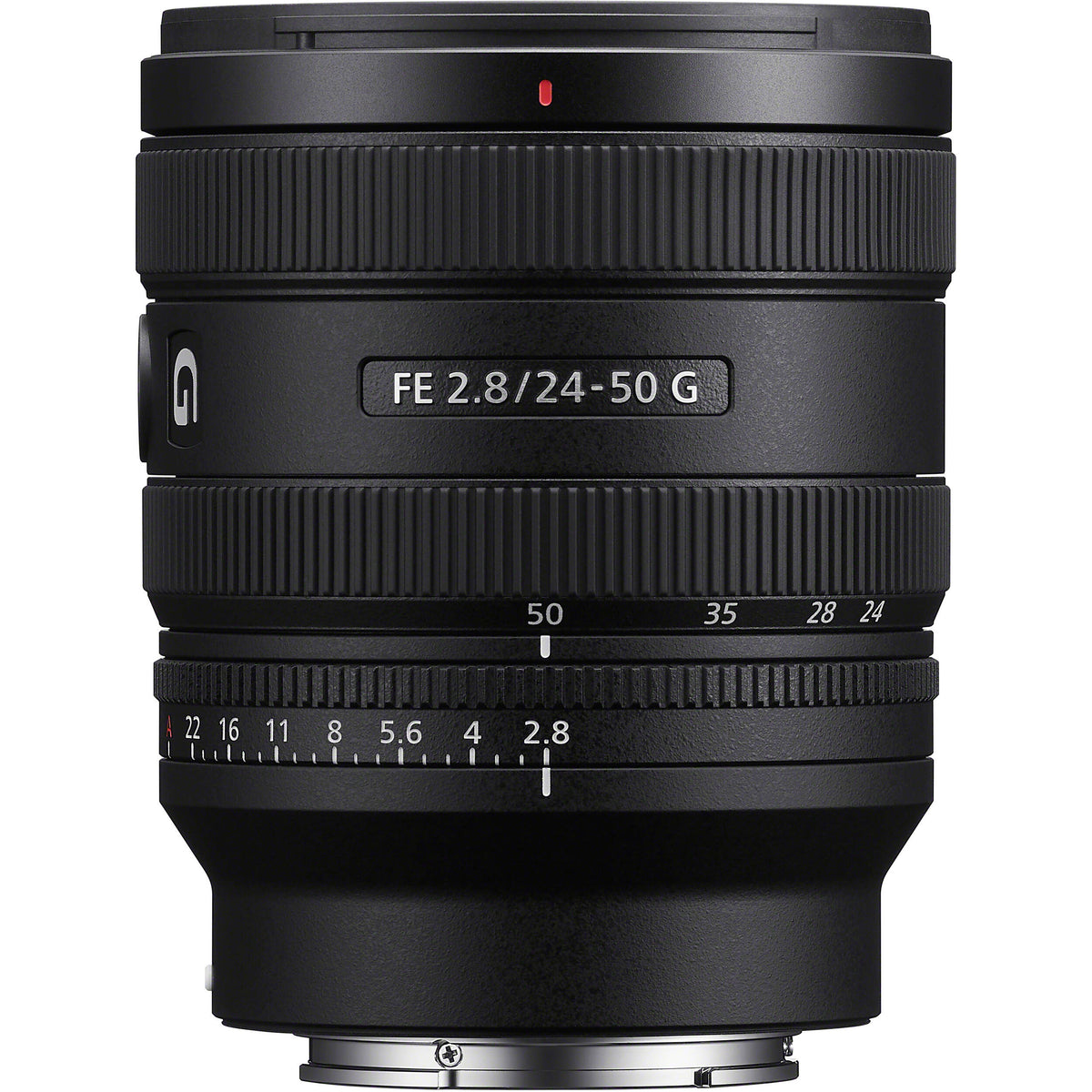 Lente Sony FE 24-50mm f/2.8 G - vista lateral