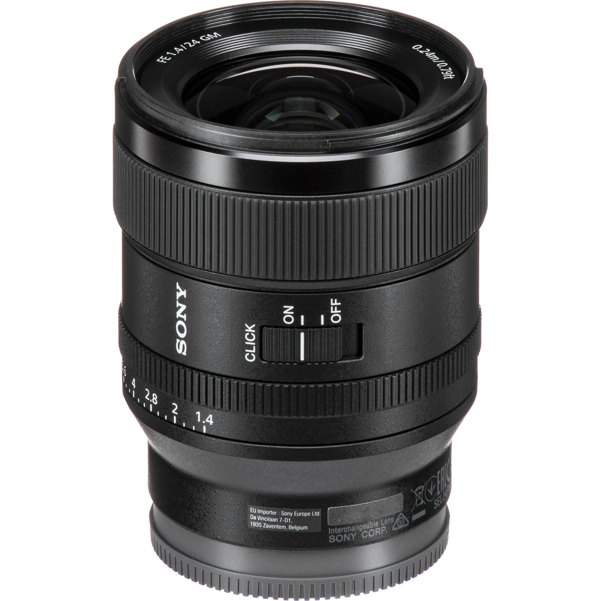 Lente Sony FE 24mm f/1.4 GM - vista trasera