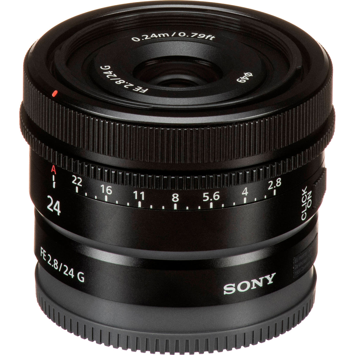 Lente Sony FE 24mm f/2.8 G - contenido de la caja