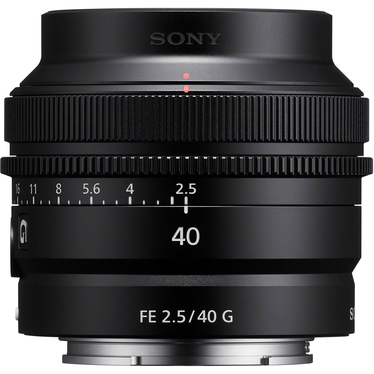 Lente Sony FE 40mm f/2.5 G - vista lateral