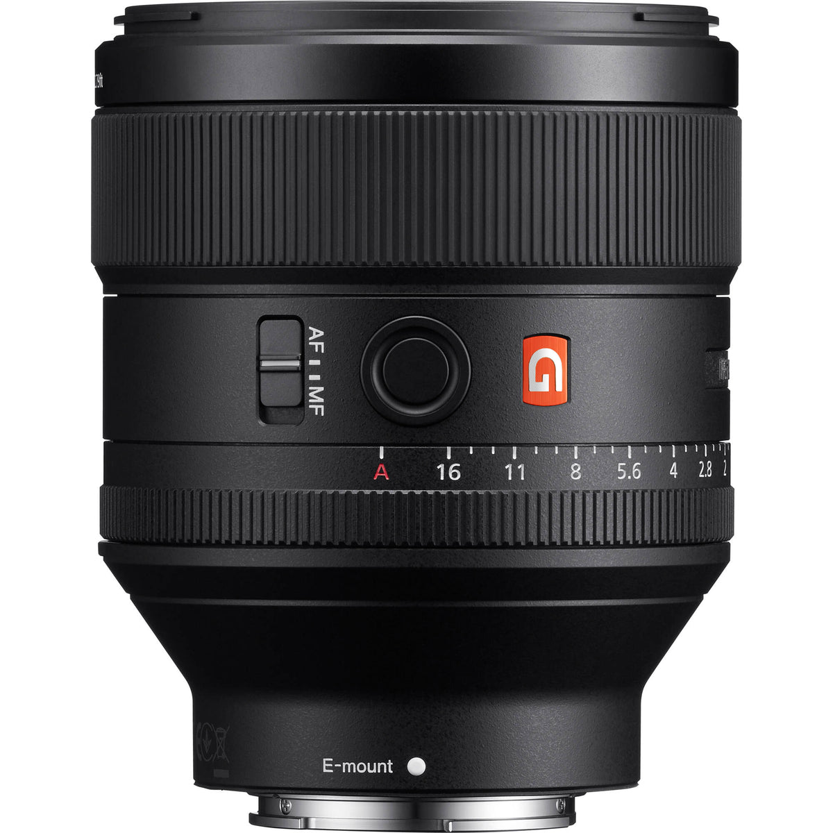Lente Sony FE 85mm f/1.4 GM - vista frontal
