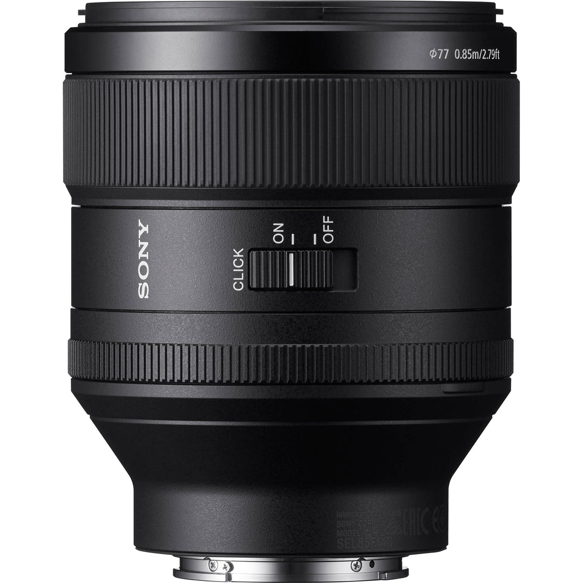 Lente Sony FE 85mm f/1.4 GM - vista trasera