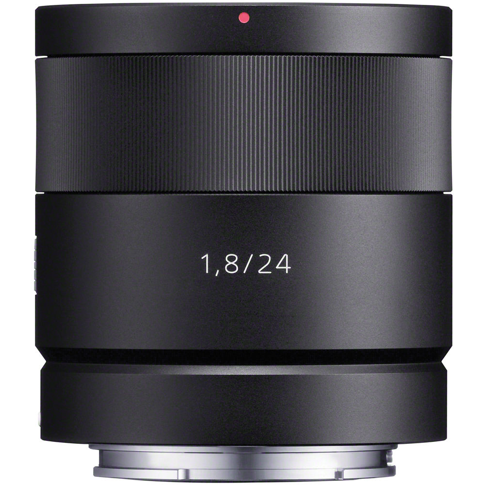 Lente Sony Sonnar T* E 24mm f/1.8 ZA - vista frontal