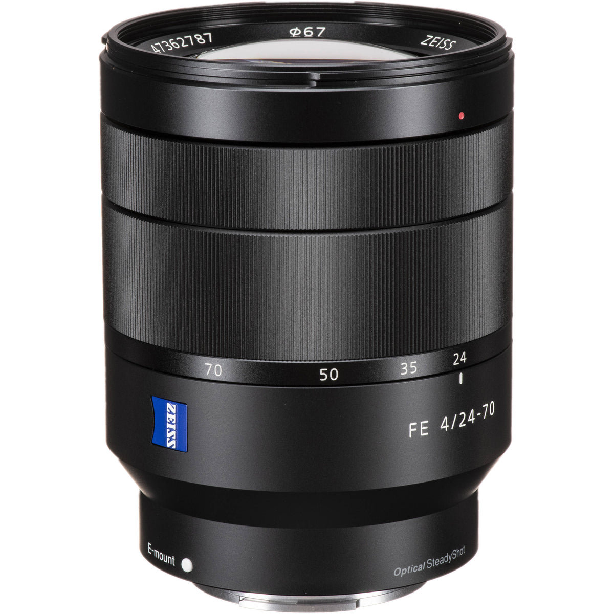 Lente Sony Vario-Tessar T* FE 24-70mm f/4 ZA OSS - vista frontal