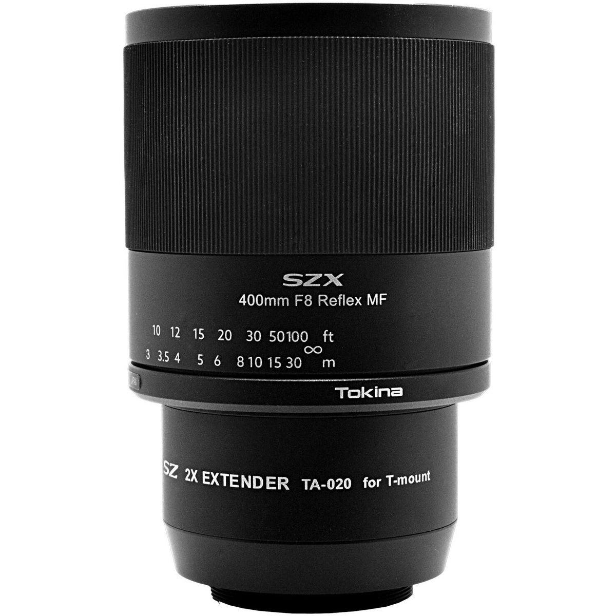 Lente Tokina SZX 400mm f/8 Reflex MF con 2x Extender Kit - vista trasera