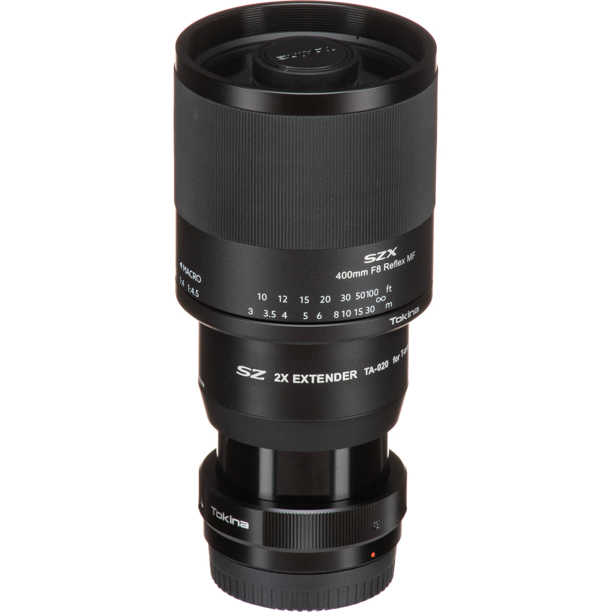 Lente Tokina SZX 400mm f/8 Reflex MF con 2x Extender Kit - puertos y conexiones