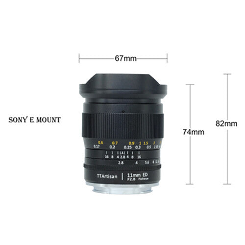 Lente TTArtisan 11mm f/2.8 (Negro) - vista frontal