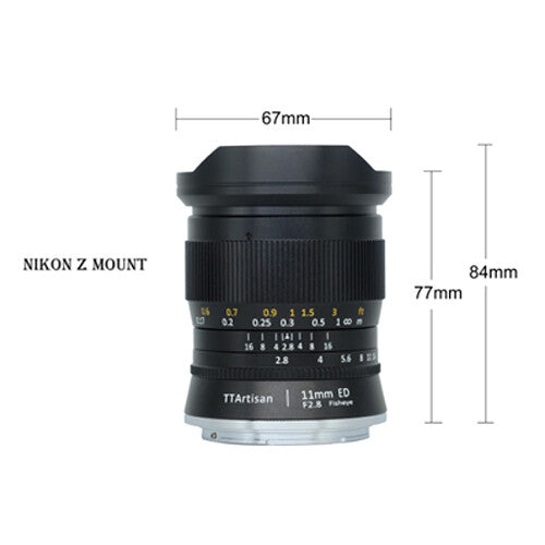Lente TTArtisan 11mm f/2.8 (Negro) - vista frontal