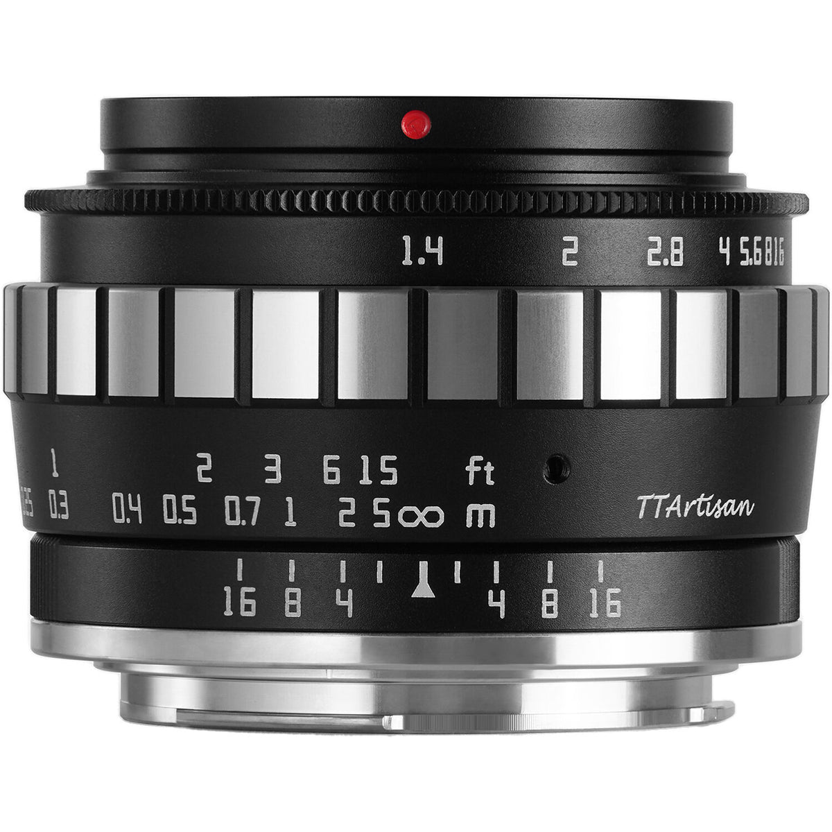 Lente TTArtisan 23mm f/1.4 (Negro & Plateado) - vista trasera