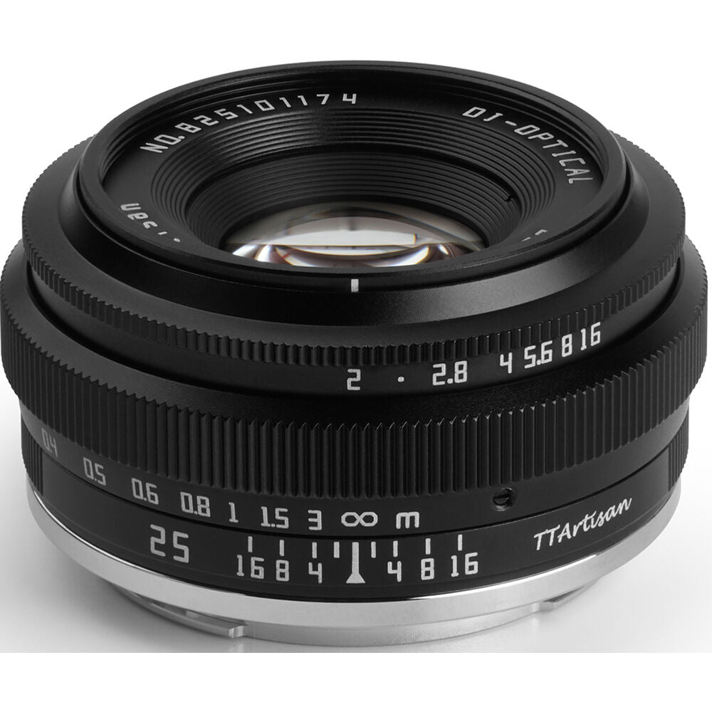 Lente TTArtisan 25mm f/2 - vista frontal