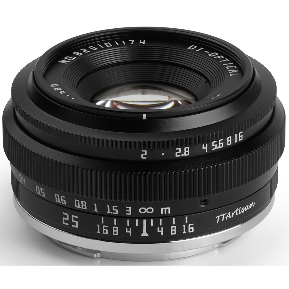 Lente TTArtisan 25mm f/2 - vista frontal