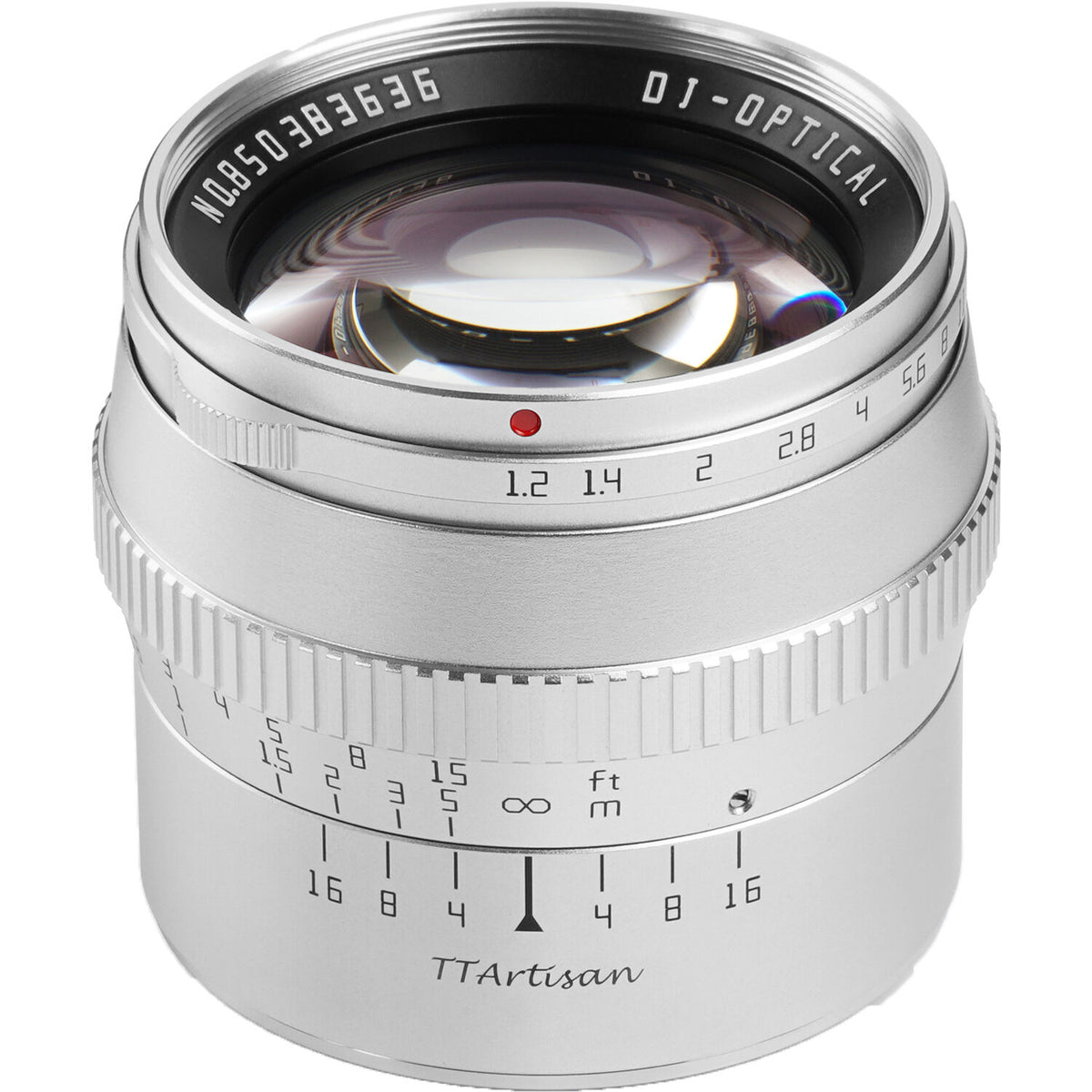 Lente TTArtisan 50mm f/1.2 (Plateado) - vista trasera