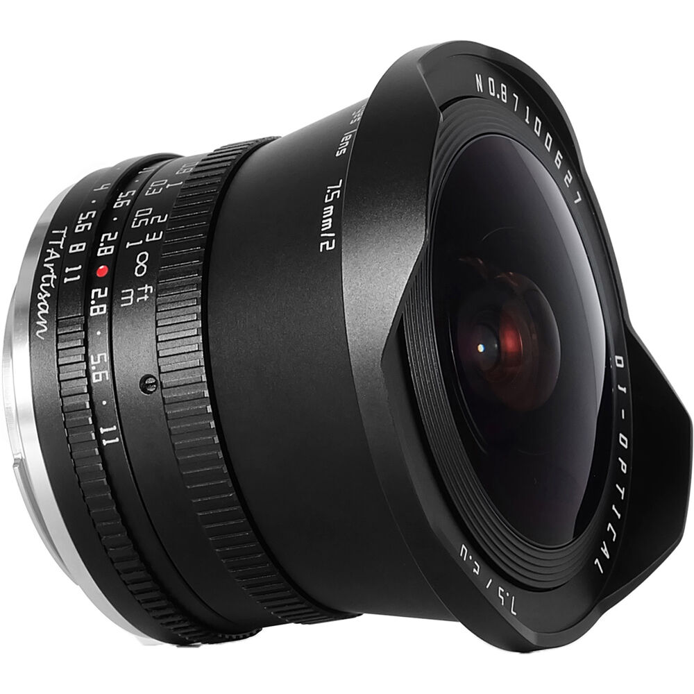Lente TTArtisan 7.5mm f/2 Fisheye (Negro) - vista lateral