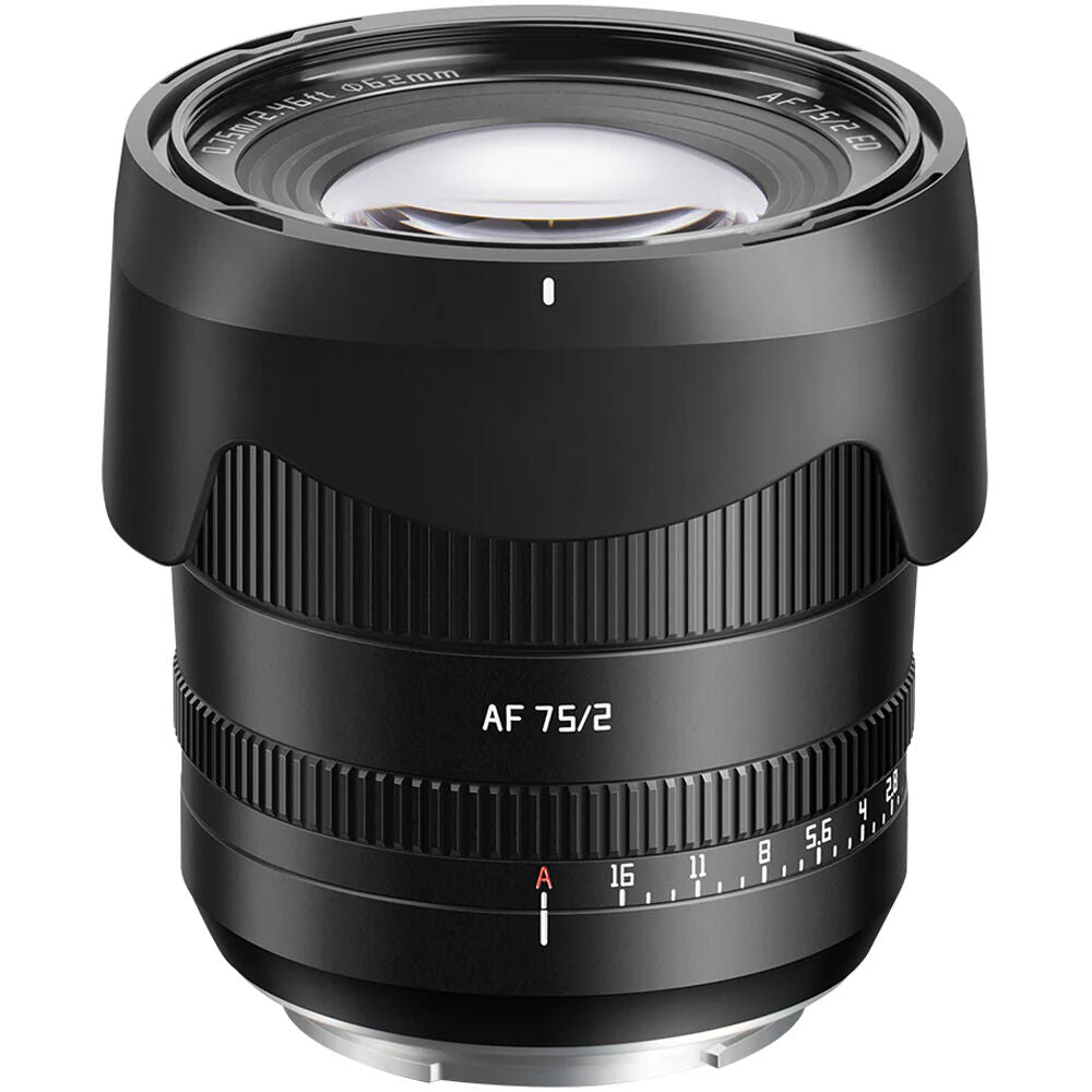 Lente TTArtisan AF 75mm f/2 (Plateado) - vista frontal
