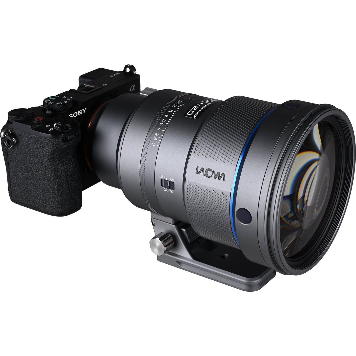 Lente Venus Optics 200mm f/2 AF FF Telephoto Prime (Gris) - detalle