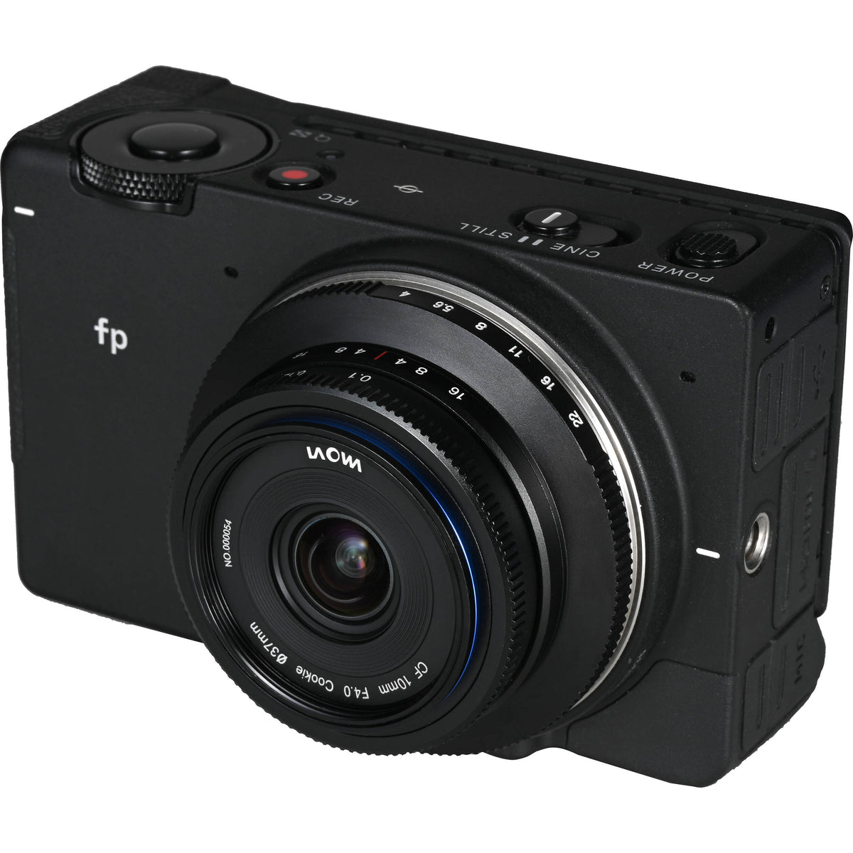 Lente Venus Optics Laowa 10mm f/4 Cookie (Negro) - vista lateral