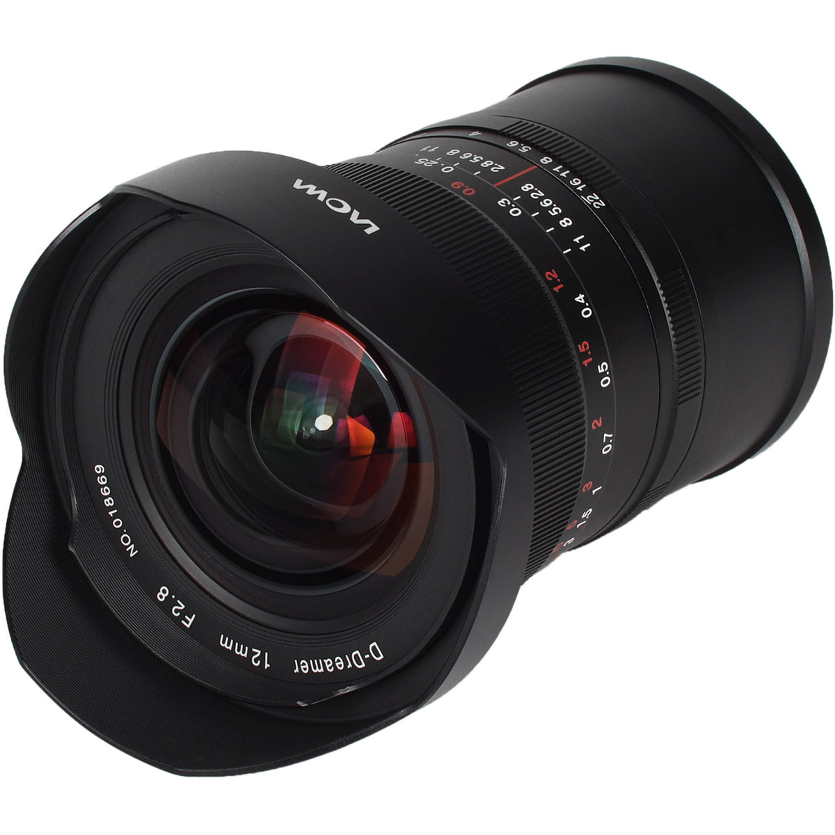 Lente Venus Optics Laowa 12mm f/2.8 Zero-D - vista frontal