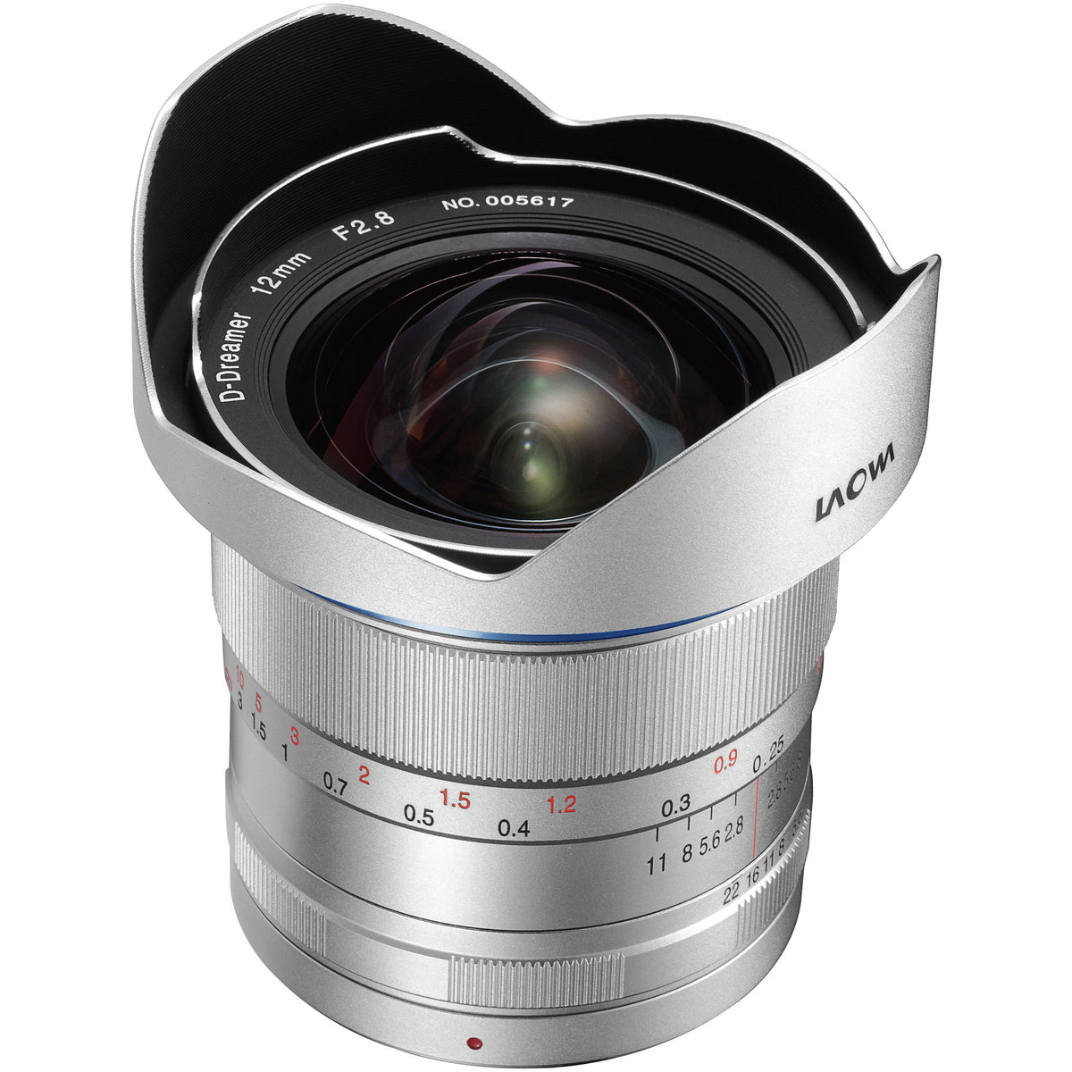 Lente Venus Optics Laowa 12mm f/2.8 Zero-D (Plateado) - vista frontal