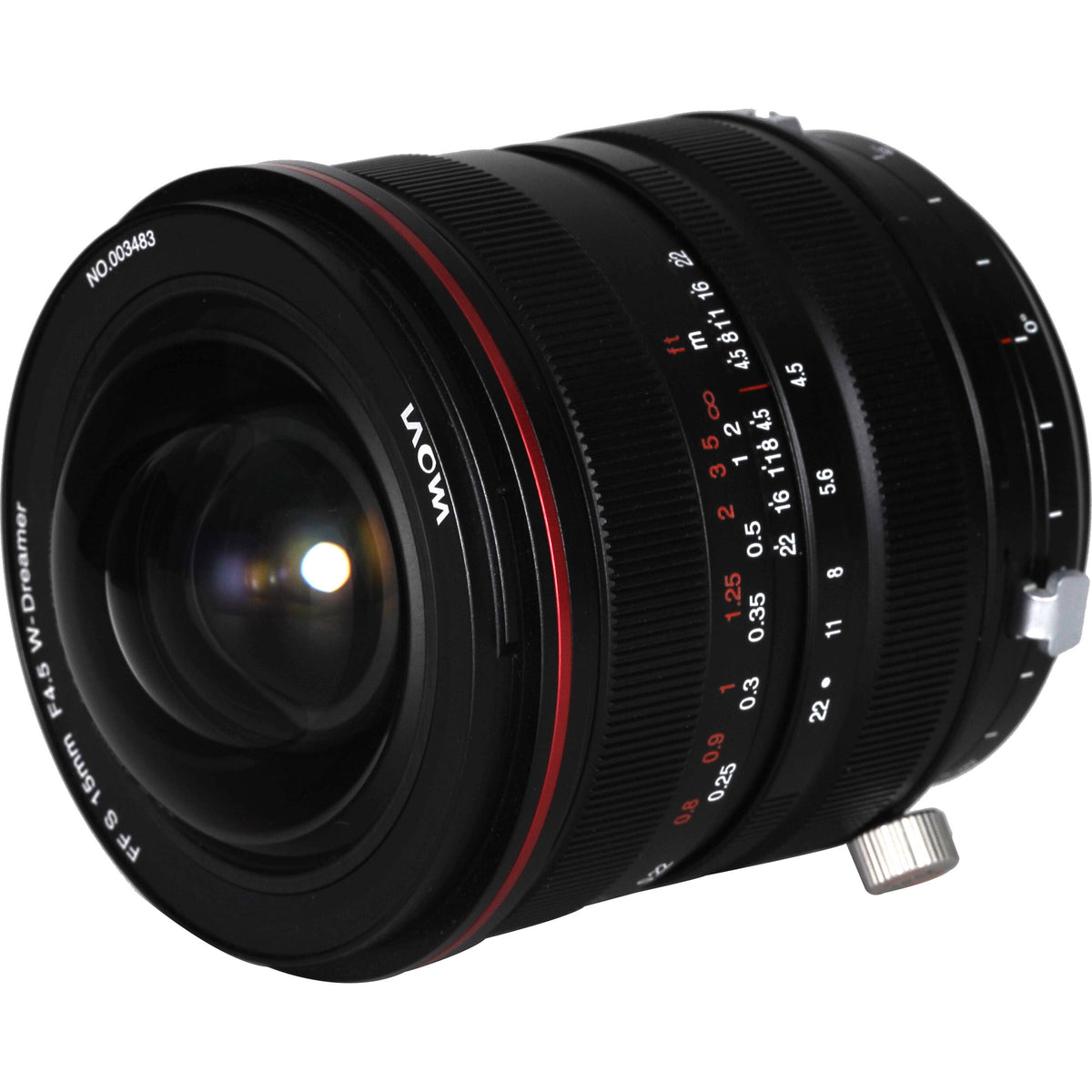 Lente Venus Optics Laowa 15mm f/4.5R Zero-D Shift - vista frontal